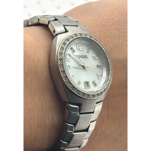 Fossil Women's Colleague Quartz Stainless Steel Three-Hand Watch AM4141 Working - Picture 13 of 16